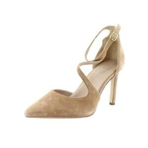 NEW Naturalizer Abilyn Beige Suede Heels Ankle Strap Pointed Toe Pumps 10M